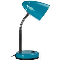 Premier Housewares Maison by Interiors Suki Desk Lamp with Flexible Stem - Blue Gloss/Chrome