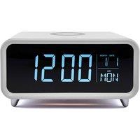 Groov-e Athena Alarm Clock & Wireless Charger - White