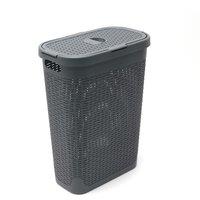 Addis Faux Rattan Slim Laundry Hamper - Charcoal