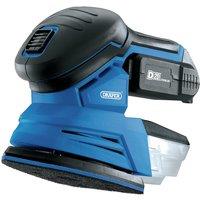 Draper D20 20V Tri-Base (Detail) Sander with 2Ah Battery and Charger, Blue