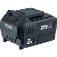 Draper 20V D20 Lithium Ion Battery - 3.0AH, Black