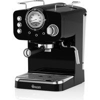 Swan SK22110BN Retro Pump 1100W Espresso Coffee Machine - Black