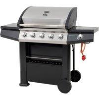 Lifestyle Appliances Dominica 5 Burner Gas BBQ with Side Burner, Black