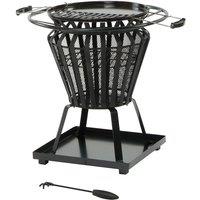 Lifestyle Appliances Signa Fire Basket with BBQ Grill, Black
