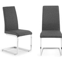 Julian Bowen Set Of 2 Roma Cantilever Dining Chairs Slate Grey, Grey