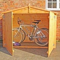 Shire Apex Shiplap Bike Store with Double Doors and No Floor, Brown
