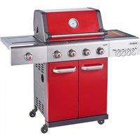 Outback Jupiter 4-Burner Hybrid Gas & Charcoal Barbecue - Red