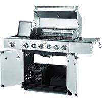 Outback Jupiter 6-Burner Hybrid Gas & Charcoal Barbecue - Stainless Steel