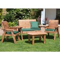 Charles Taylor Four Seater Multi Set with Green Cushions, Brown