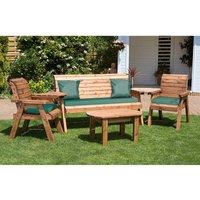 Charles Taylor Five Seater Multi Set with Green Cushions, Brown