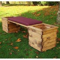 Charles Taylor Deluxe Planter Bench with Burgundy Cushion