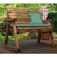 Charles Taylor Bench Rocker with Green Cushions