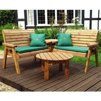 Charles Taylor Four Seater Corner Unit With Green Cushions, Brown