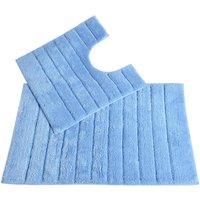 Allure Linear Rib 2 Piece Bathroom Set - Baby Blue, Blue