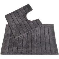 Allure Linear Rib 2 Piece Bathroom Set - Charcoal, Black