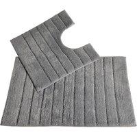 Allure Linear Rib 2 Piece Bathroom Set - Dove Grey, Grey