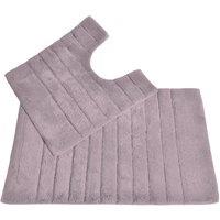 Allure Linear Rib 2 Piece Bathroom Set - Heather, Purple