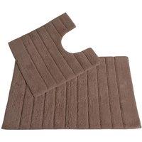 Allure Linear Rib 2 Piece Bathroom Set - Mocha, Brown