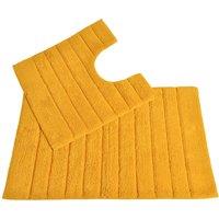 Allure Linear Rib 2 Piece Bathroom Set - Mustard, Yellow