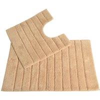 Allure Linear Rib 2 Piece Bathroom Set - Stone, Brown