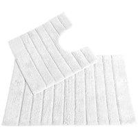Allure Linear Rib 2 Piece Bathroom Set - White, White