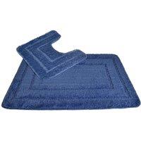 Allure Lisa Border 2 Piece Bathroom Set - Blue, Blue