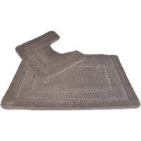 Allure Lisa Border 2 Piece Bathroom Set - Silver Grey, Silver