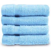 Allure Zero Twist 4 Pack Face Cloths - Baby Blue, Blue