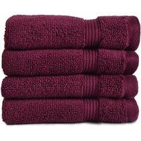 Allure Zero Twist 4 Pack Face Cloths - Beetroot, Red
