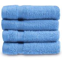 Allure Zero Twist 4 Pack Face Cloths - Cornish Blue, Blue