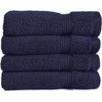 Allure Zero Twist 4 Pack Face Cloths - Navy, Blue