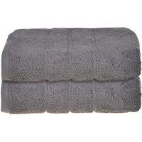 Allure Hotel Pair of Hand Towels - Charcoal, Black