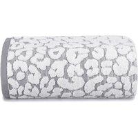 Allure Pair of Leopard Print Bath Towels - White, White