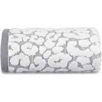 Allure Pair of Leopard Print Hand Towels - White, White