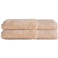Allure Pair of Marlborough Bamboo Bath Towels - Sand, Pink