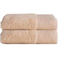Allure Pair of Marlborough Bamboo Hand Towels - Sand, Pink