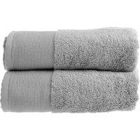 Allure Marlborough Bamboo Pair of Hand Towels - Silver, Silver