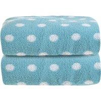 Allure 2 Pack Spots Hand Towels - Duck Egg, Blue