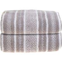 Allure 2 Pack Stripe Hand Towels - Grey, Grey