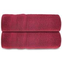 Allure Zero Twist 2 Pack Bath Towels - Cranberry, Red