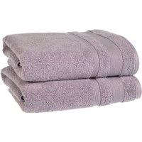 Allure Zero Twist 2 Pack Bath Towels - Heather, Purple