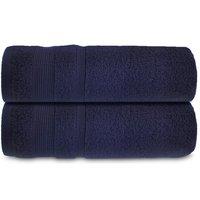 Allure Zero Twist 2 Pack Bath Towels - Navy, Blue