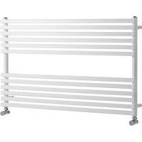 Towelrads Oxfordshire Horizontal Ladder Towel Rail Radiator - White 600x990