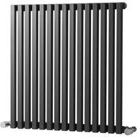 Towelrads Oxfordshire Horizontal Ladder Towel Rail Radiator - Gun Metal 600x990