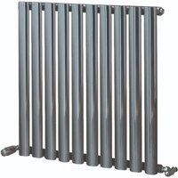 Towelrads Dorney Single Horizontal Radiator - Anthracite 600x592, Grey