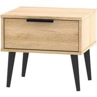 Welcome Furniture Ready Assembled Hirato 1 Drawer Soft Oak Locker With Black Wooden Legs, Brown