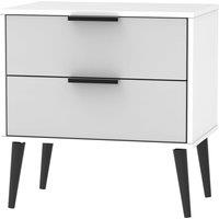 Welcome Furniture Ready Assembled Hirato 2 Drawer Grey/White Midi Chest, White
