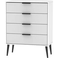 Welcome Furniture Ready Assembled Hirato 4 Drawer Grey/White Chest, White