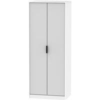 Welcome Furniture Ready Assembled Hirato 2 Door Grey/White Wardrobe, Grey