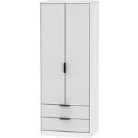 Welcome Furniture Ready Assembled Hirato 2 Door 2 Drawer Grey/White Wardrobe, White
